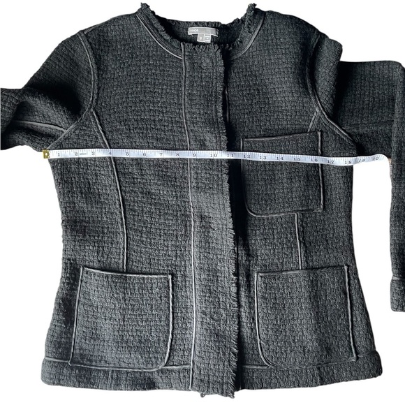 Vince Womens Textured Tweed Wool Black Cardigan/Blazer Size 8 - Picture 7 of 13